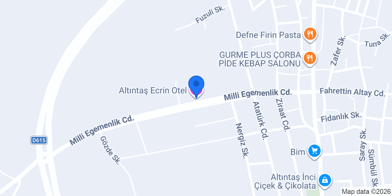 Altıntaş Ecrin Otel konumu