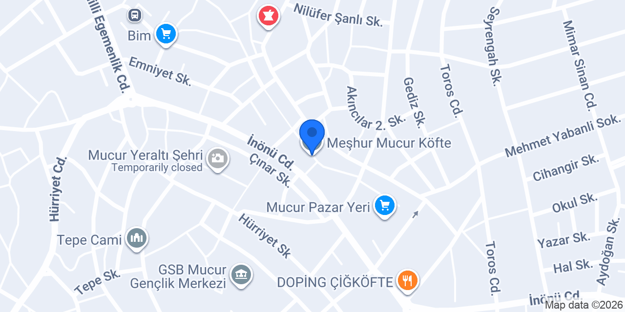 Meşhur Mucur Köfte konumu