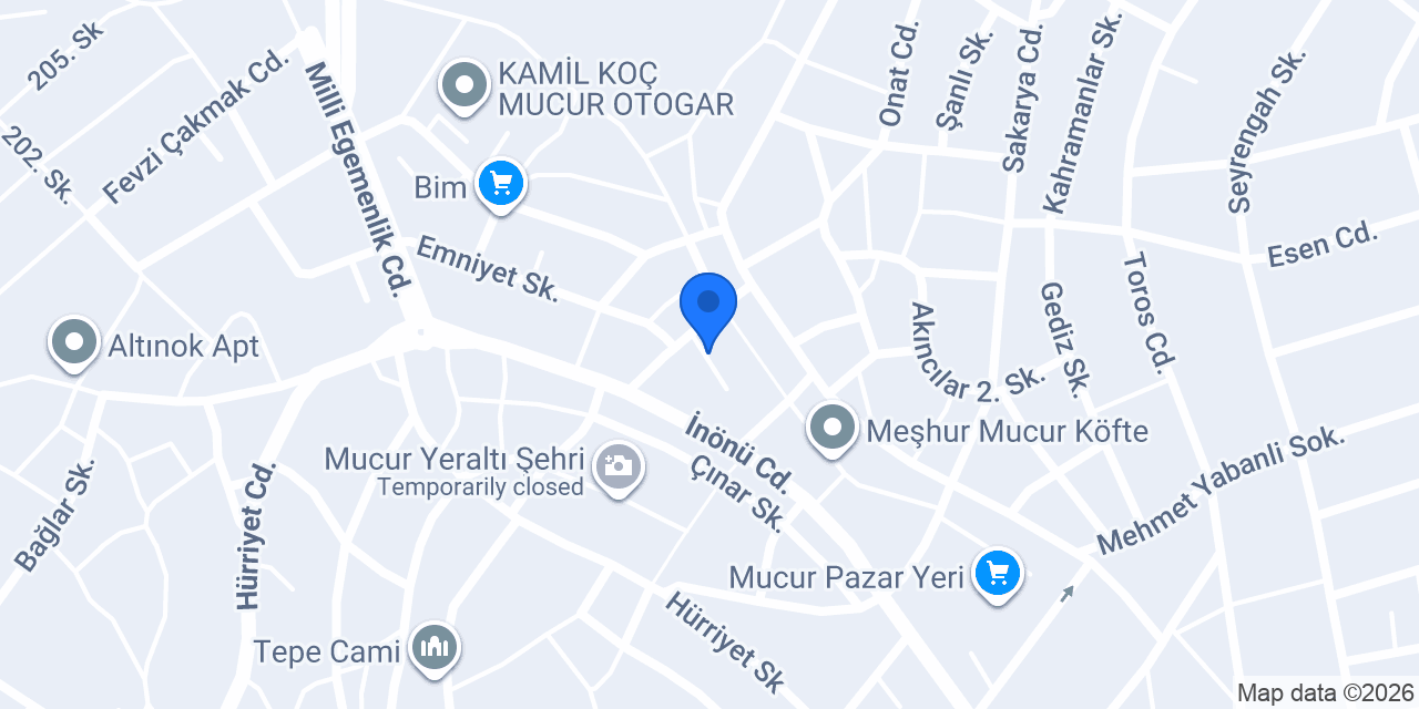 Tadıyaman çiğköfte mucur konumu