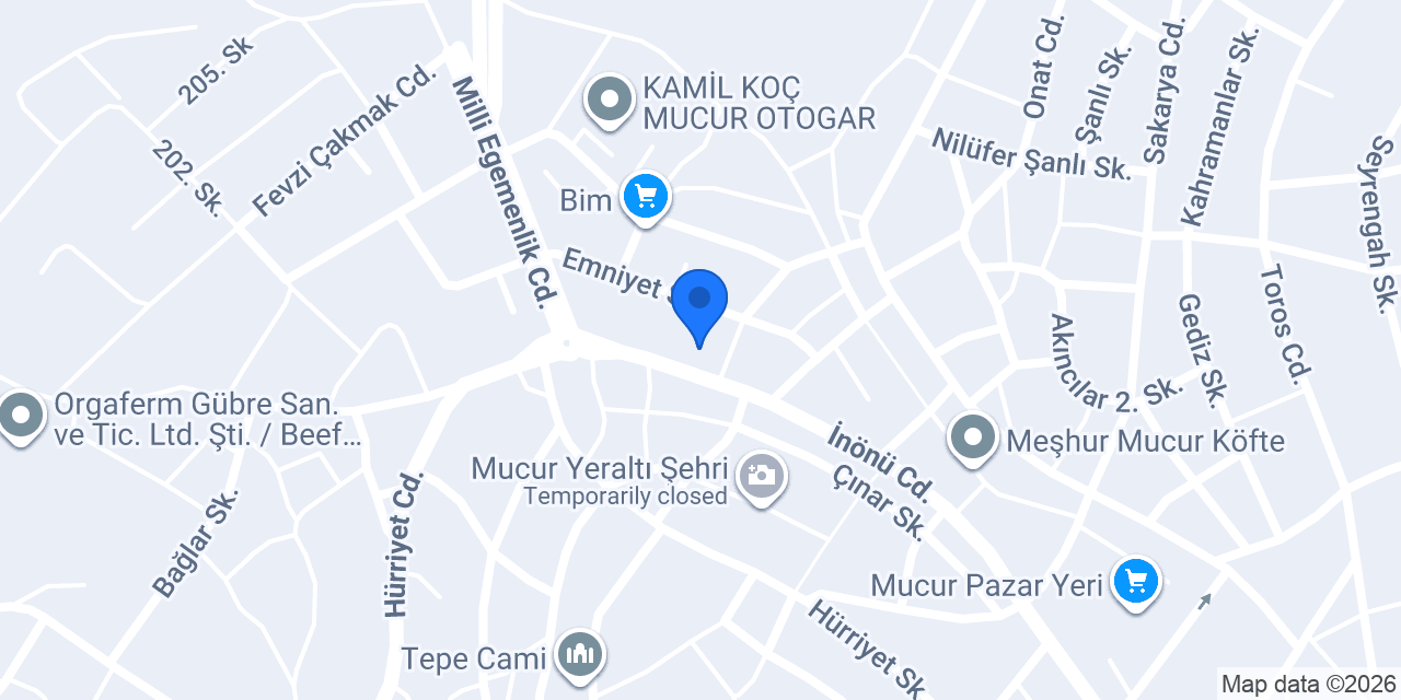 Mucur Belediyesi konumu