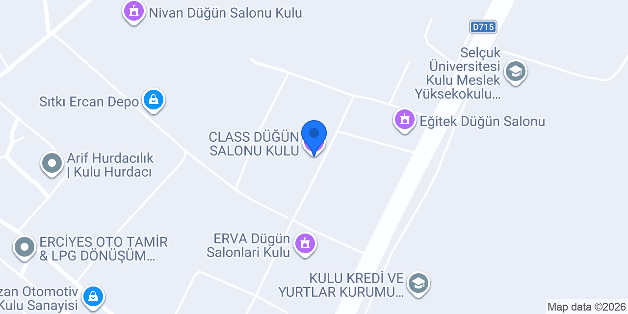 CLASS DÜĞÜN SALONU KULU konumu