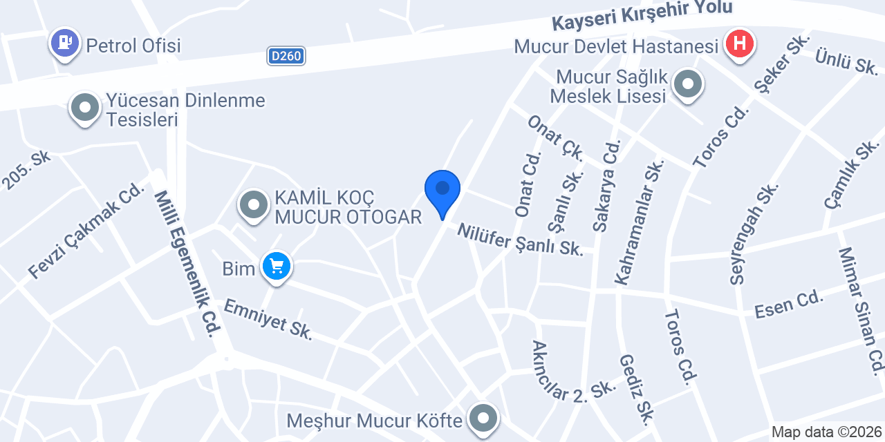 Damak Köfte konumu