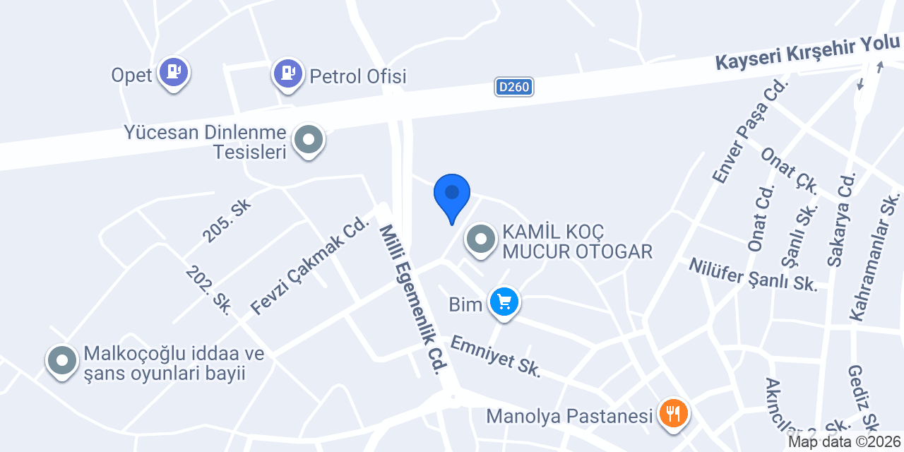 Kırşehir İlçe Milli Eğitim Müdürlüğü konumu