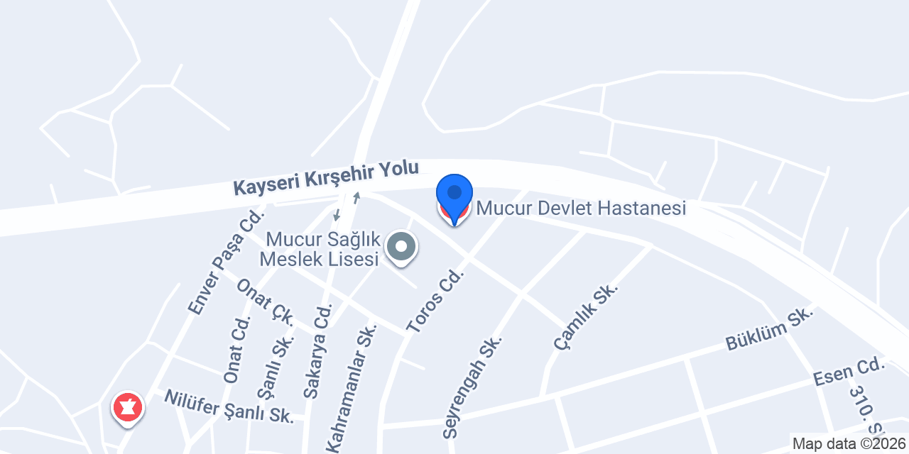 Mucur Devlet Hastanesi konumu