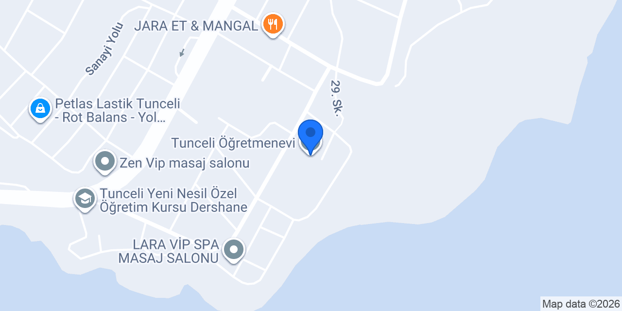 Tunceli Öğretmenevi konumu