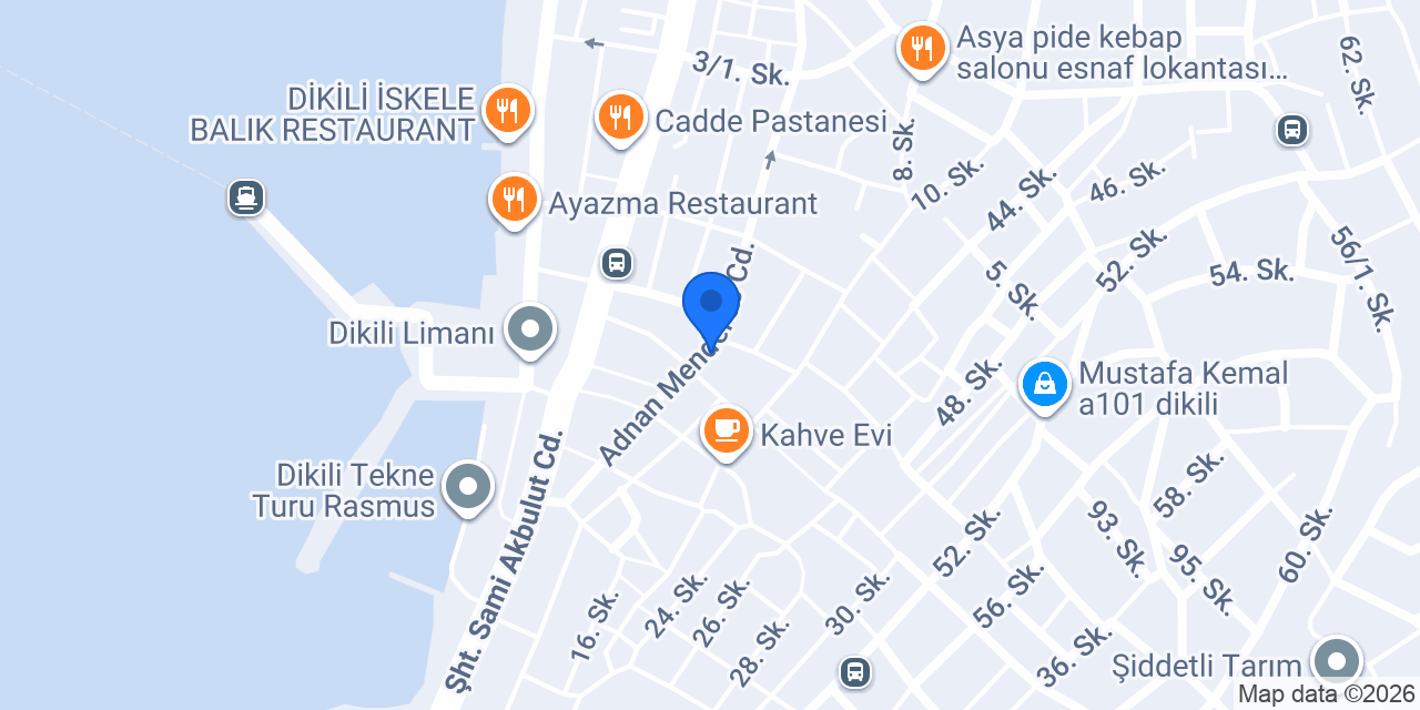 DEKSAN Ekmekçilik Dikili Merkez Şube konumu