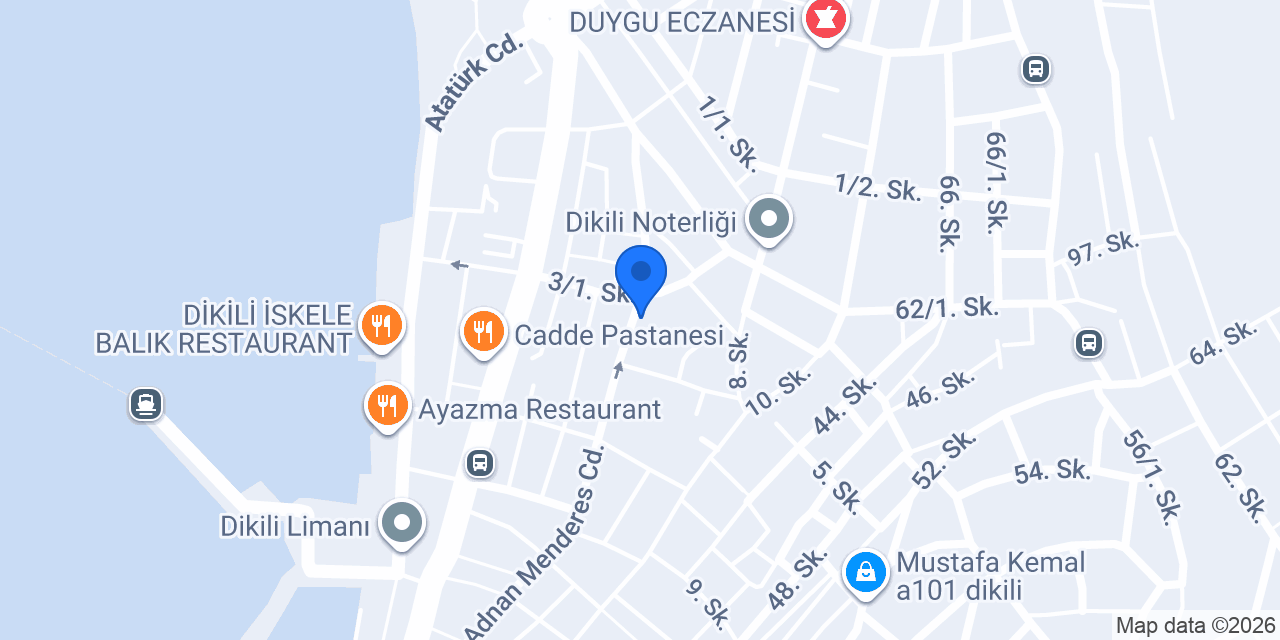 Akbank Dikili Şubesi konumu
