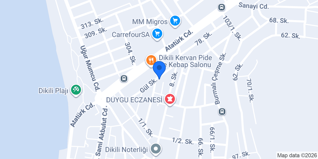 Dikili Pansiyon konumu