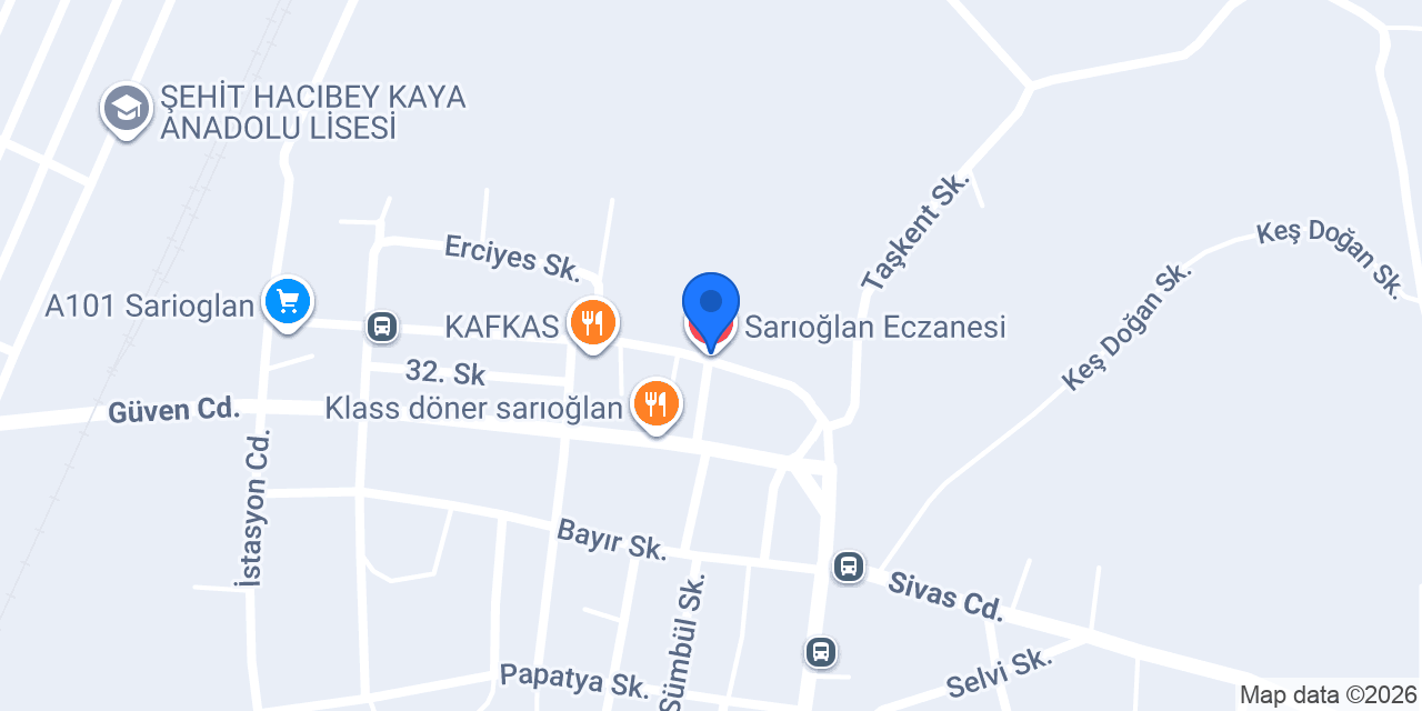 Sarıoğlan Eczanesi konumu