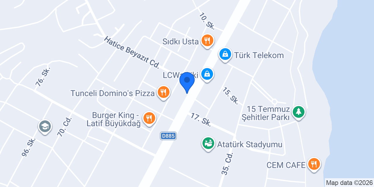Pasaport Pizza Tunceli konumu
