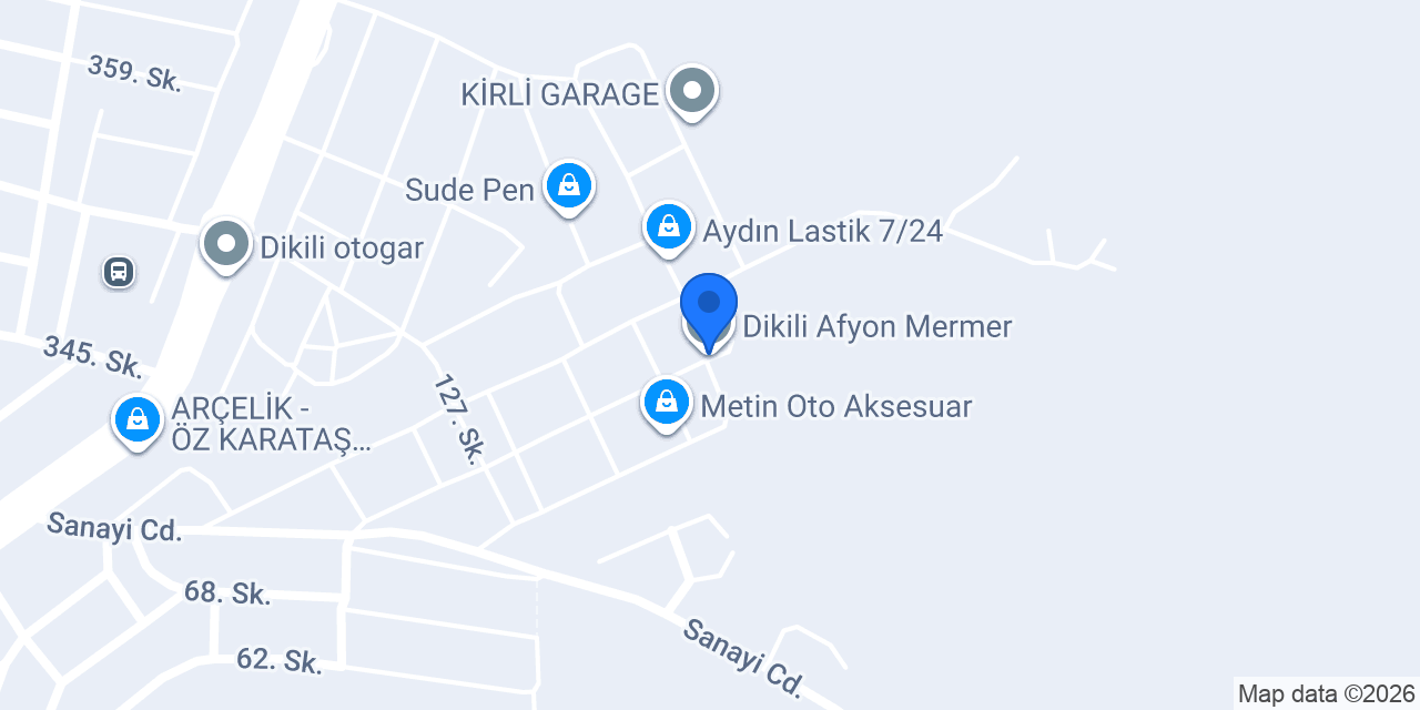 Dikili Afyon Mermer konumu