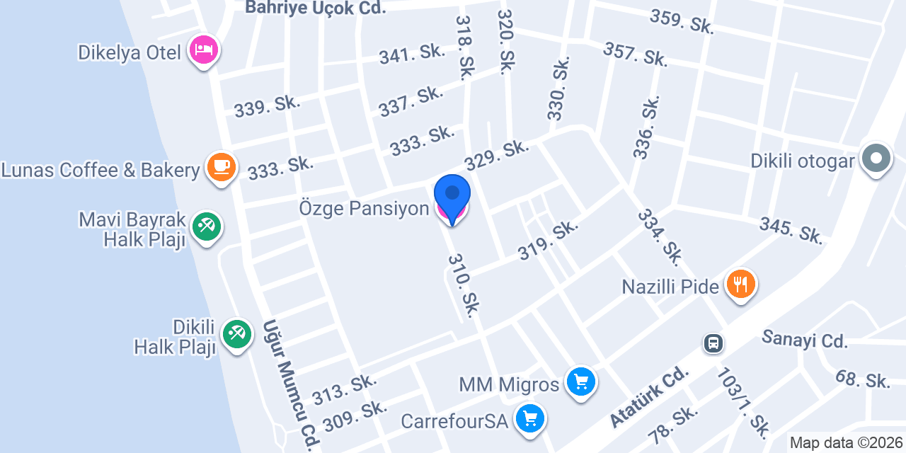Özge Pansiyon konumu