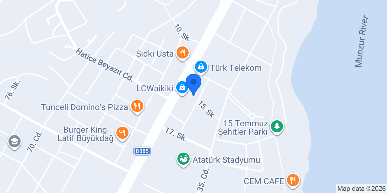 USTAM ÇİĞKÖFTE TUNCELİ konumu