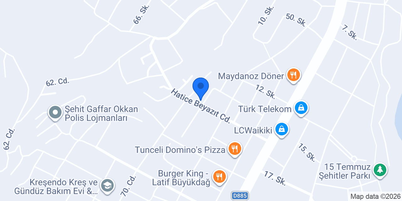 DENİZ VETERİNER KLİNİĞİ TUNCELİ konumu