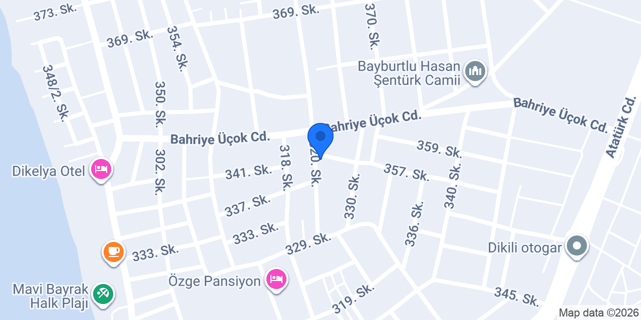 Dikili Beyaz Ev Pansiyon konumu