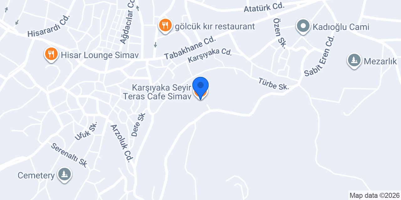 Karşıyaka Seyir Teras Cafe Simav konumu