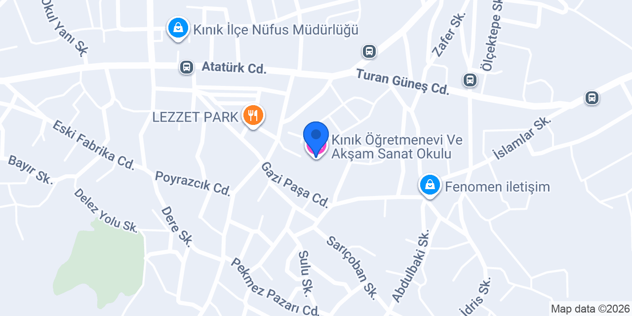 Kınık Halk Eğitimi Merkezi Müdürlüğü konumu