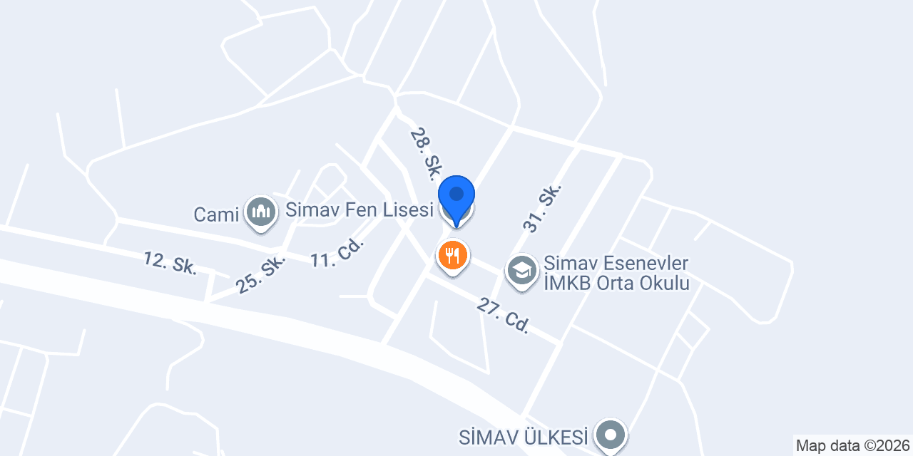 Simav Fen Lisesi konumu