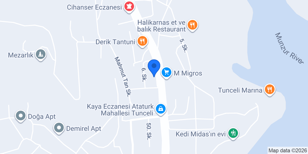 DenizBank Tunceli Şubesi konumu