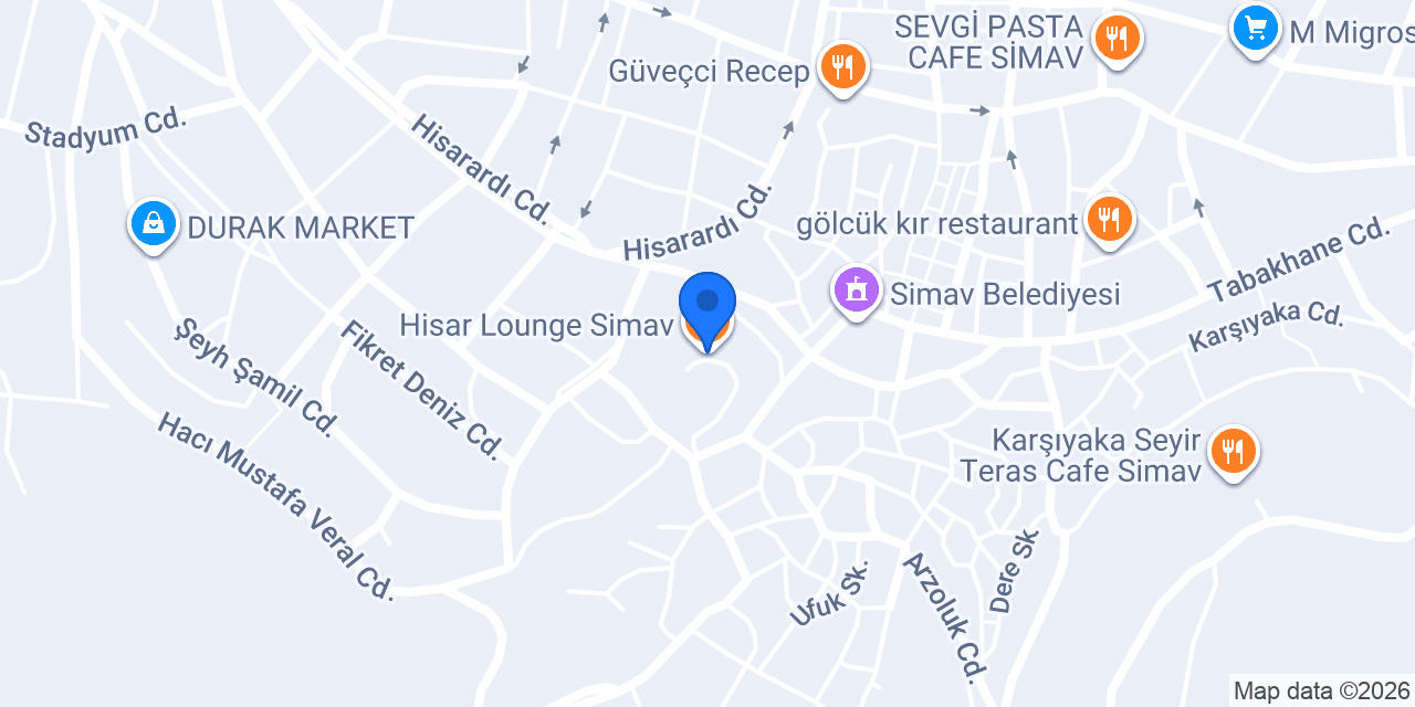 Hisar Lounge Simav konumu