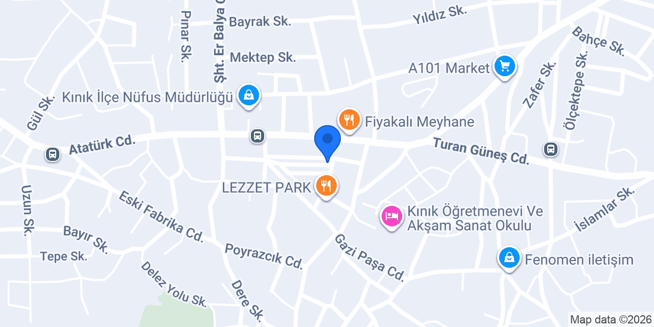 Kınık Veteriner Kliniği konumu