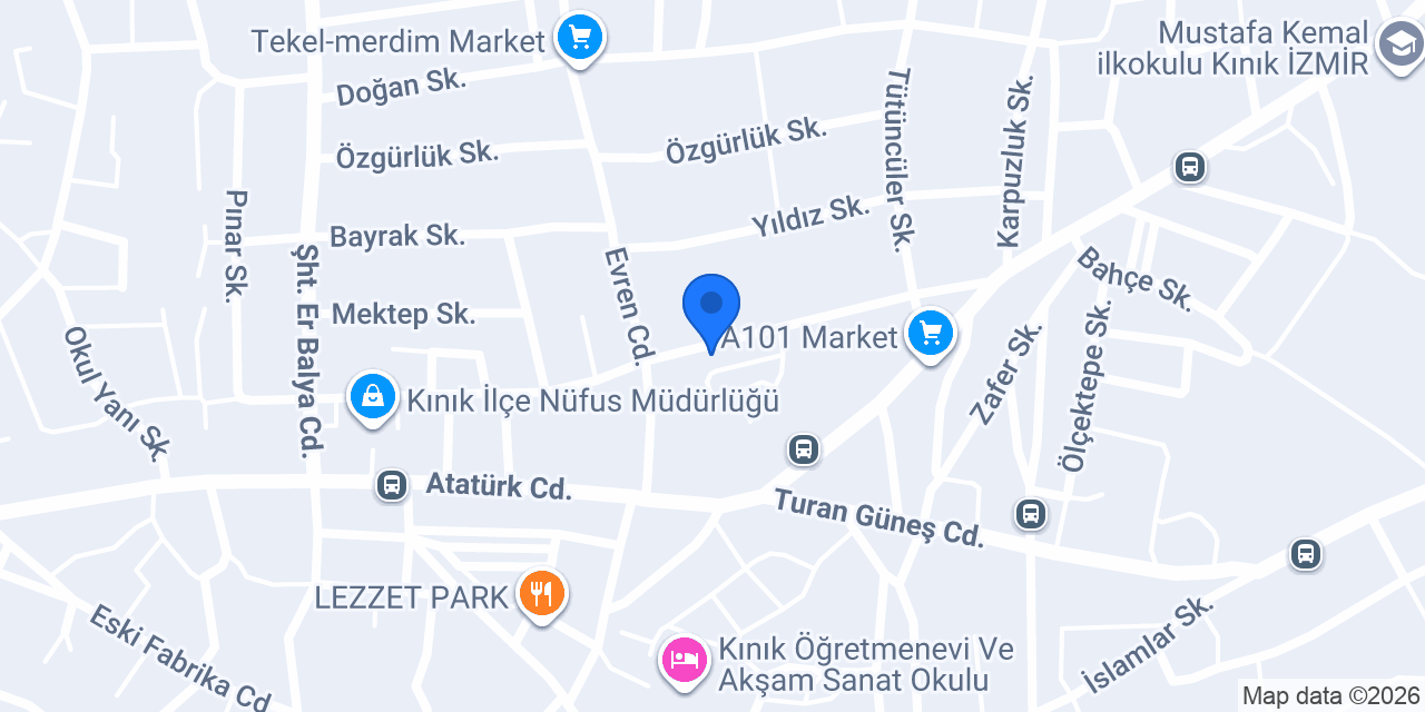 T.İş Bankası A.Ş. Kınık Şubesi konumu