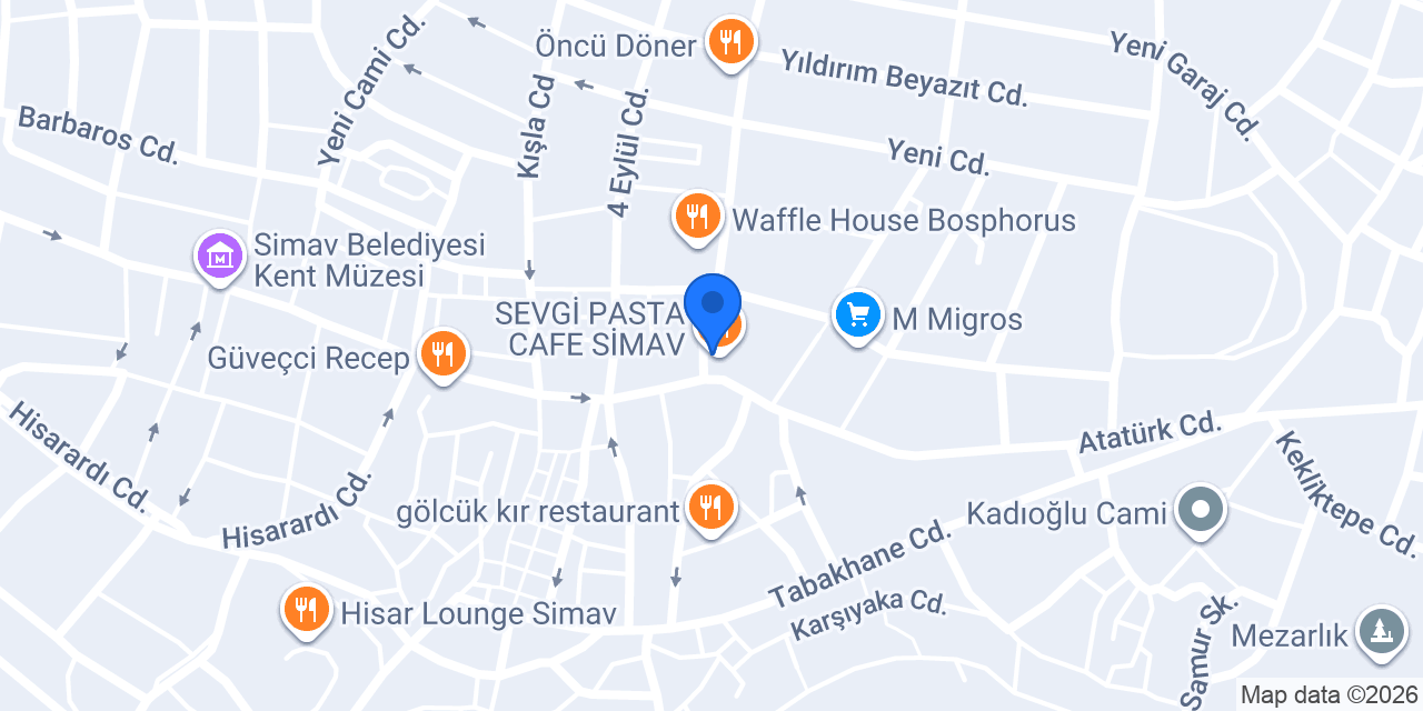 SEVGİ PASTA CAFE SİMAV konumu
