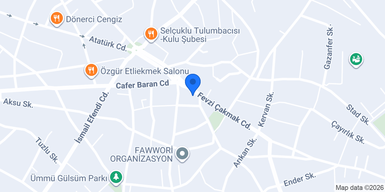 Kulu Sezerler Yapı Market konumu