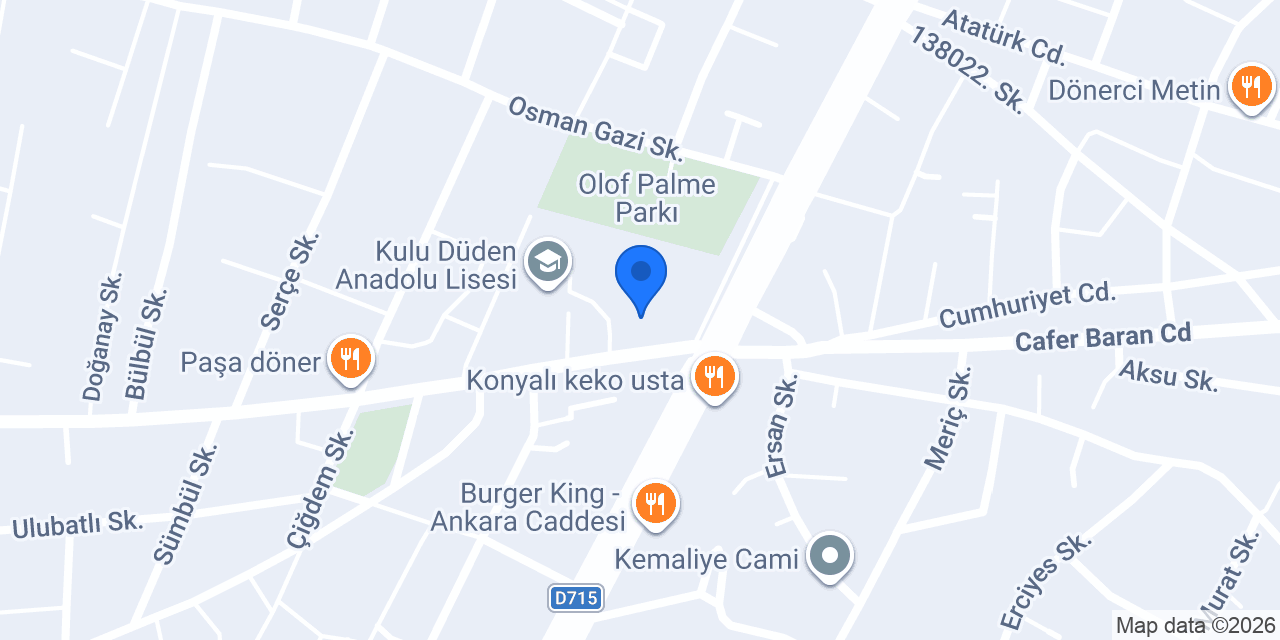 Kulu İlçe Devlet Hastanesi konumu