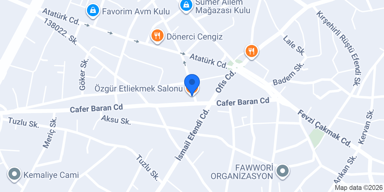 Özgür Etliekmek Salonu konumu