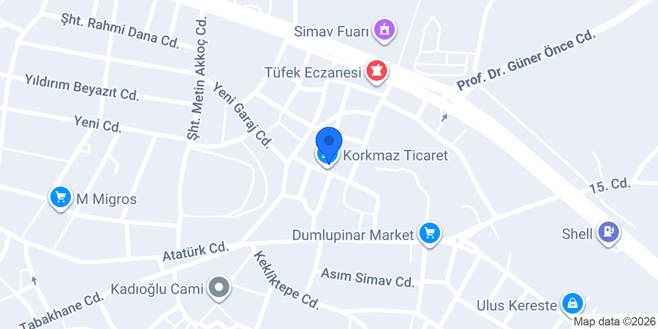 Korkmaz Ticaret konumu