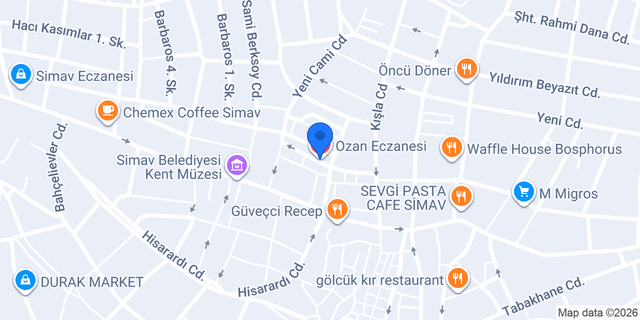 Ozan Eczanesi konumu