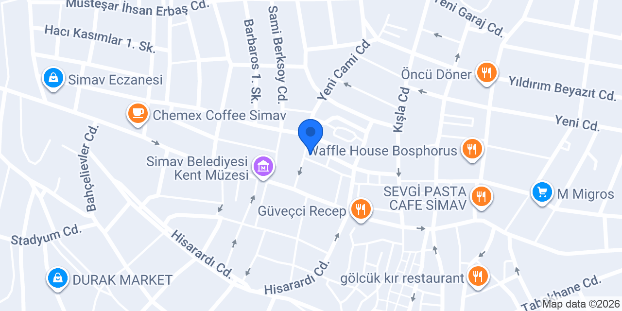 Cadde Fast Food simav konumu