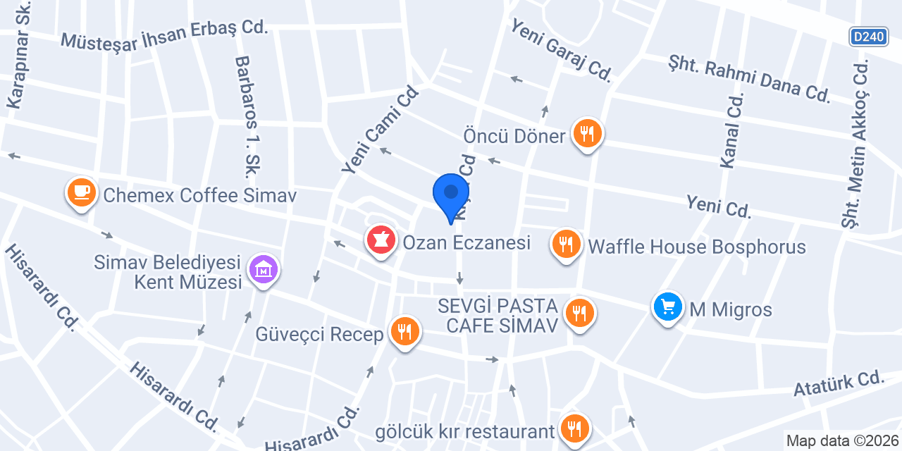 Çiçek Turizm Simav Kütahya Şubesi konumu