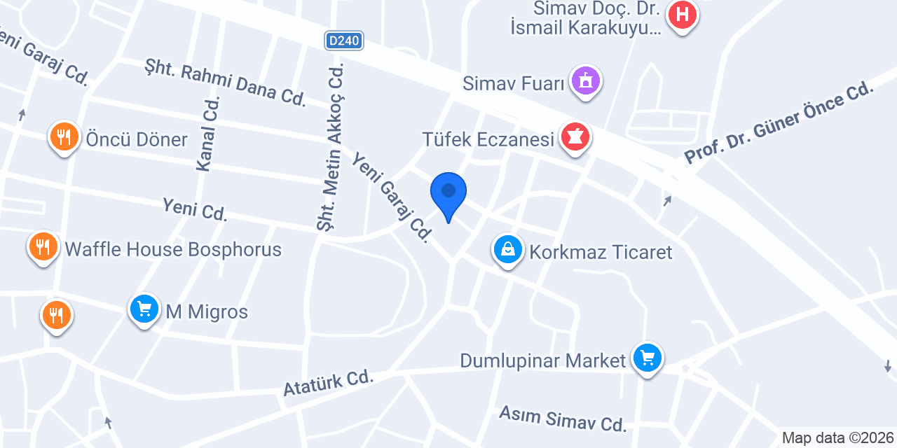 Özdemir Oto Cam konumu