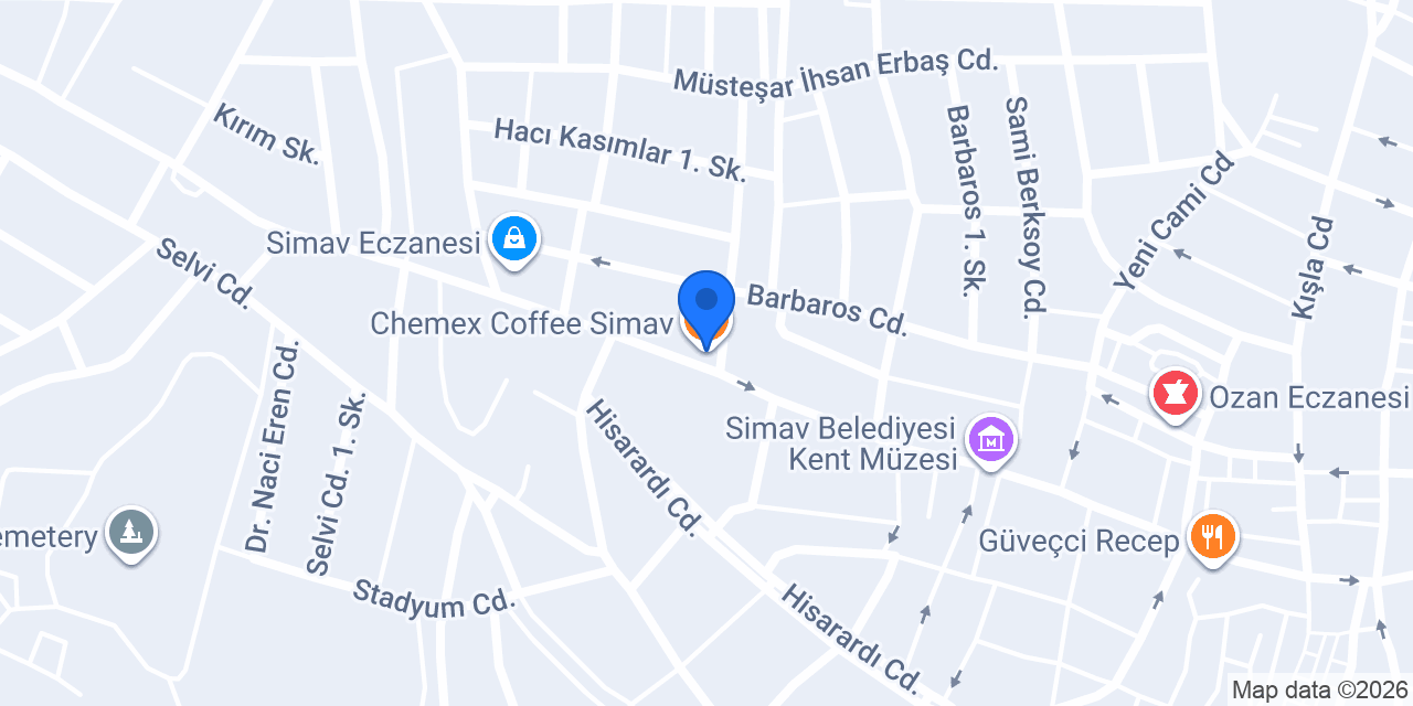 Chemex Coffee Simav konumu