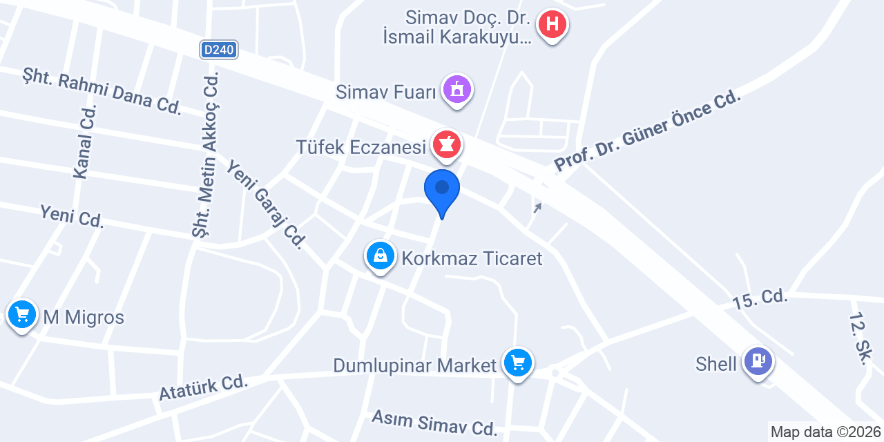 Yüksel Oto Simav konumu