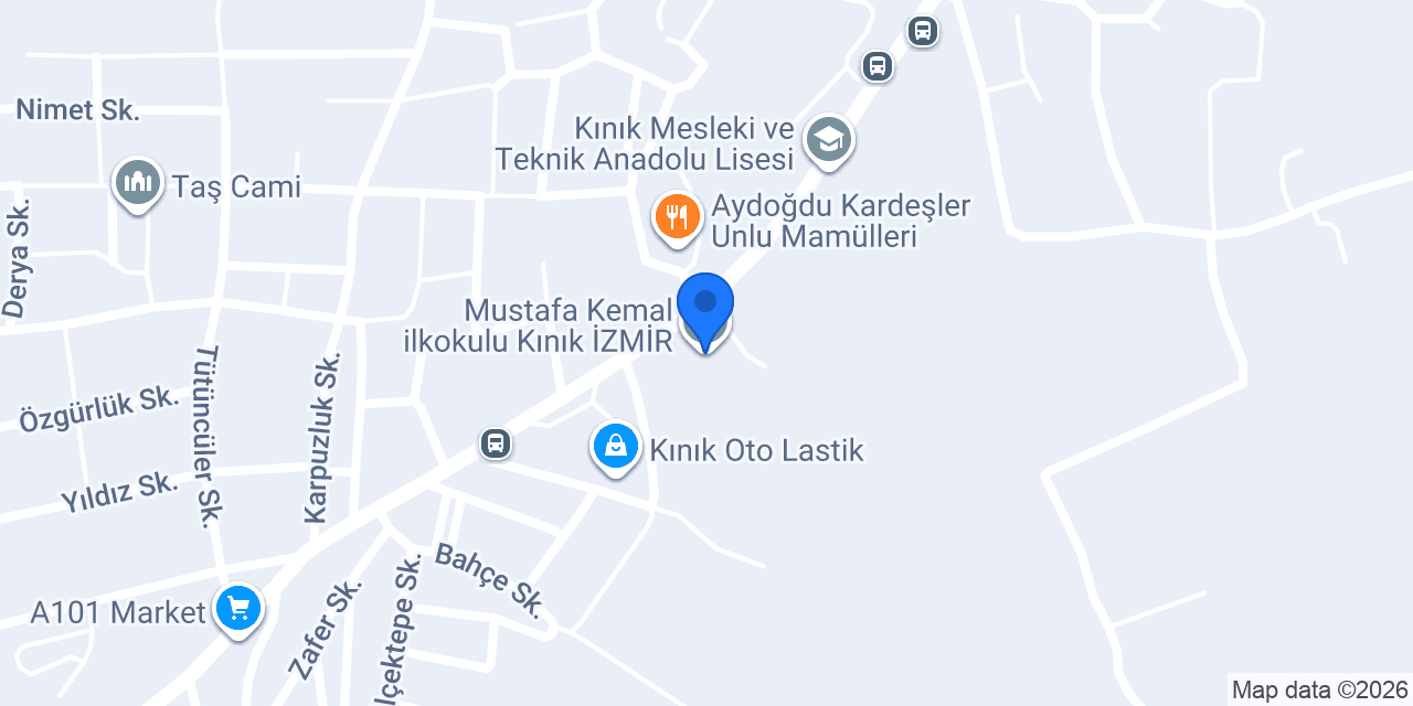 Mustafa Kemal ilkokulu Kınık İZMİR konumu