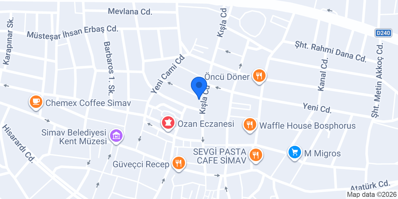 Sena Otel konumu