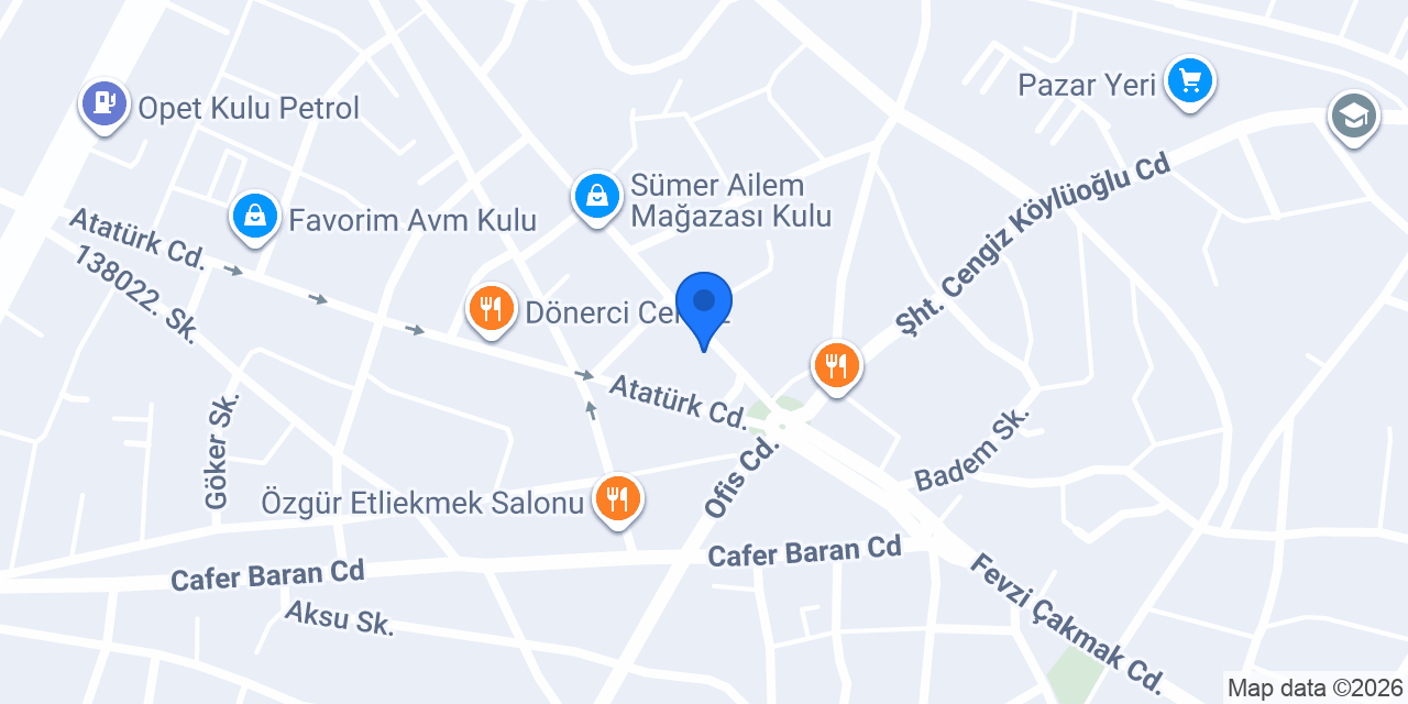 Kulu Arte Yapı konumu