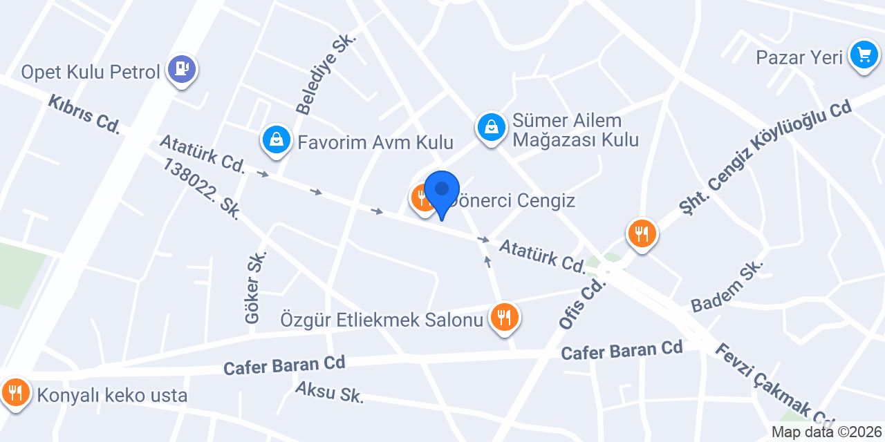Halkbank Kulu Şubesi konumu