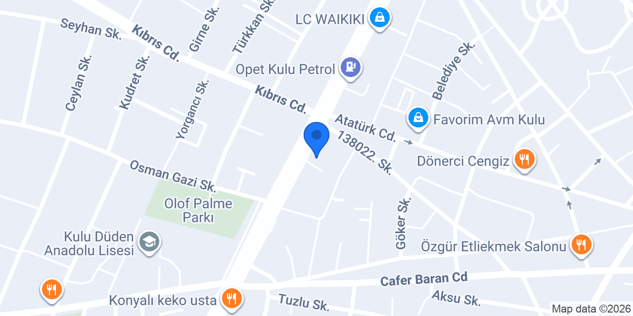 Klc Tuning Oto Aksesuar Kulu konumu