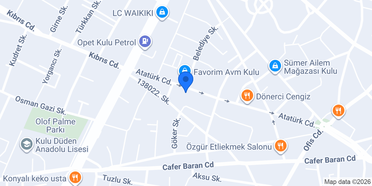 YD Döner Kulu konumu