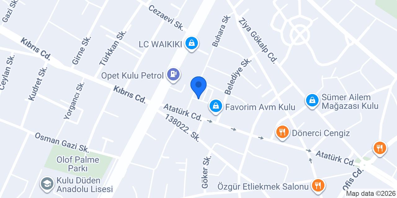 Akyürek mühendislik ve inşaat konumu