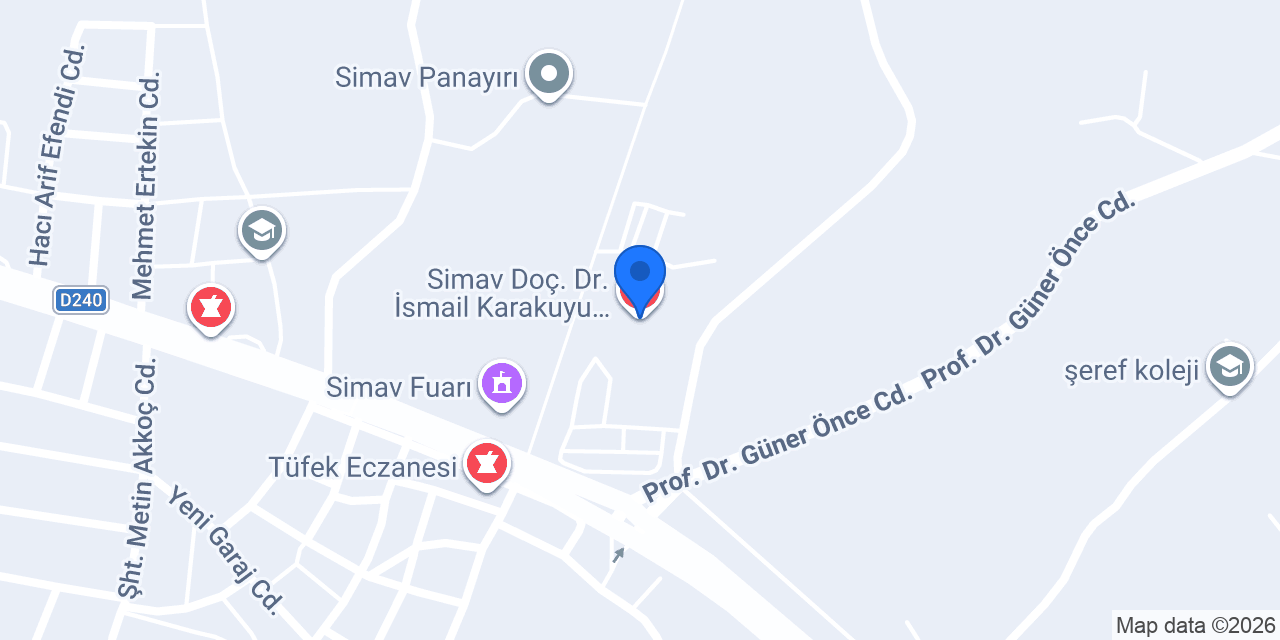 Simav Doç. Dr. İsmail Karakuyu Devlet Hastanesi konumu