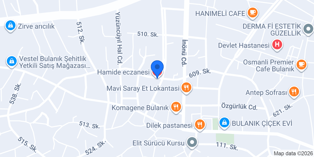 Hamide eczanesi konumu