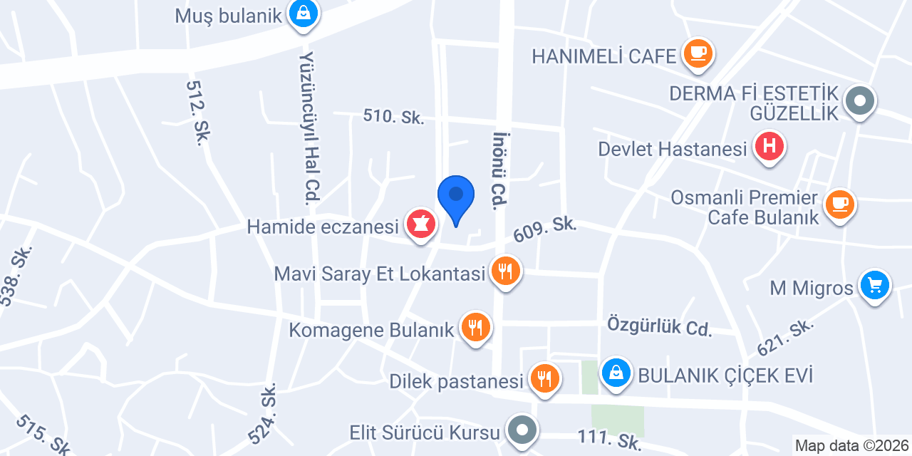 Bulanık Halk Eğitimi Merkezi konumu