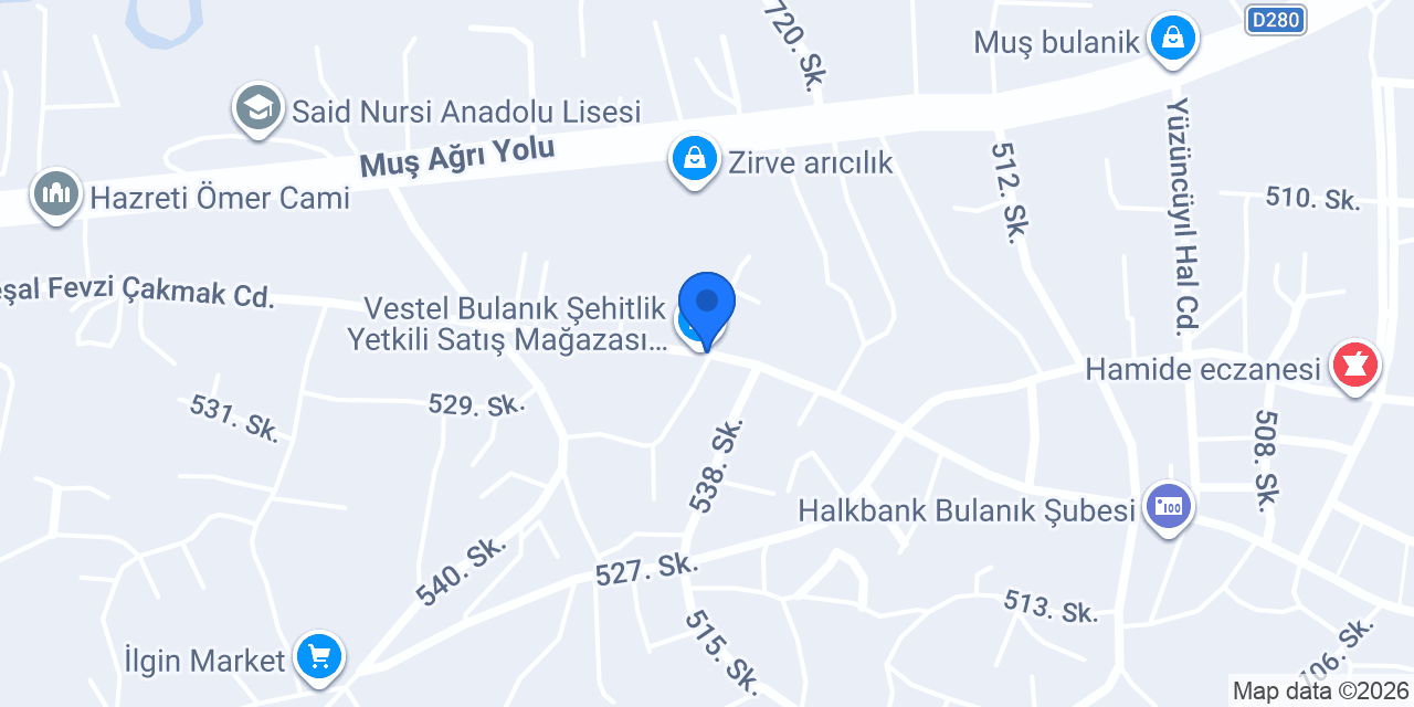 Bulanık Merkez Taksi konumu