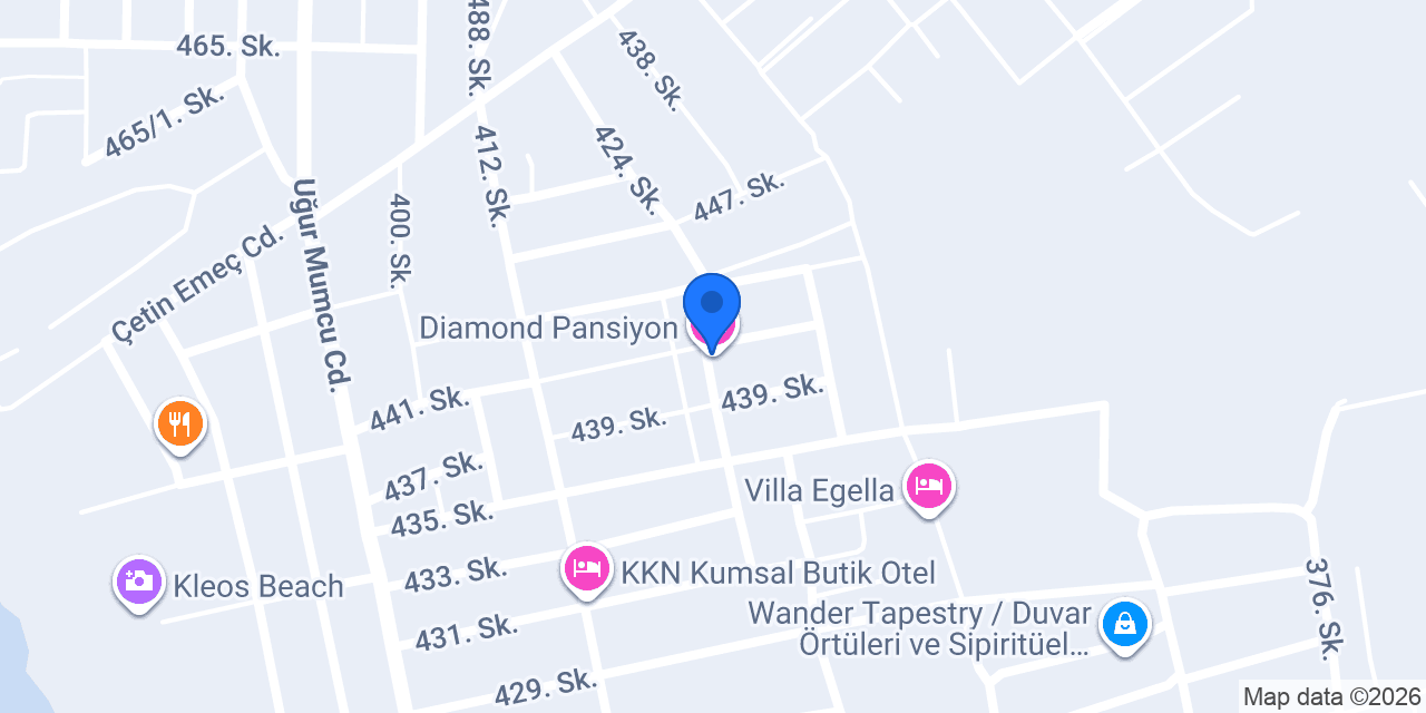 Diamond Pansiyon konumu