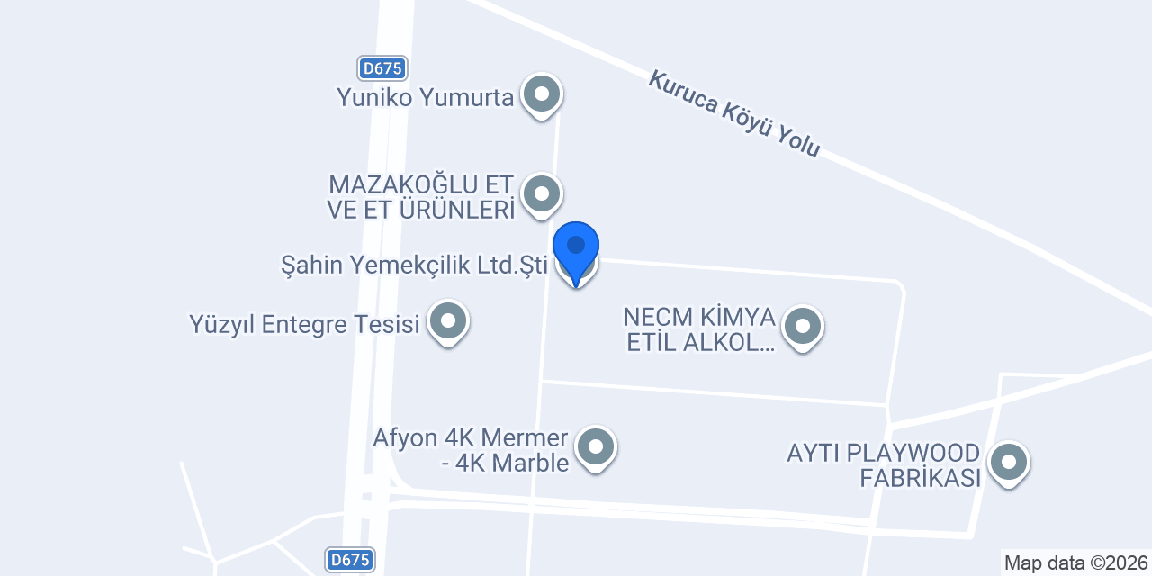 Şahin Yemekçilik Ltd.Şti konumu